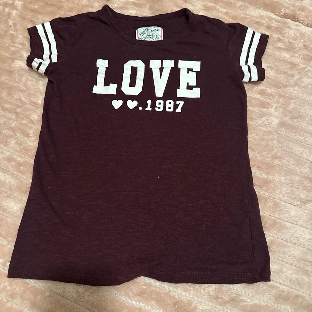 Kids Burgundy Love Graphic Tee